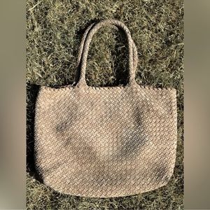 Milaner suede woven handbag